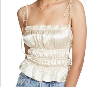 Reformation Viviana Silk Top Size Medium